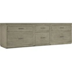 Bluff Credenza 96In Top-Small File And 2 Lateral Files - Natural