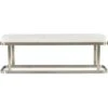 Bluff River Branch Upholstered Bench - Beige Off White White - Fabric Metal