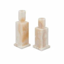 Lithos Ivory Candle Holder Set Of 2
