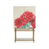 Ainsley Bar Cabinet - Off White Red - Glass Metal Mirror Wood