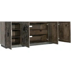 Florence Four Door Credenza - Brown Grey Natural - Wood Resin -France and So Furniture 628 85103 85 open silo