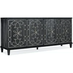 Sophia Four Door Credenza - Black - Wood
