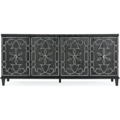 Sophia Four Door Credenza - Black - Wood -France and So Furniture 628 85104 99 straight silo