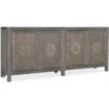 Milan Entertainment Console - Grey Off White Taupe - Cane Wood