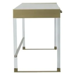 Libby Langdon Simone Writing Desk - Smoked Stone - Stainless Steel, Acrylic, Walnut Solids -France and So Furniture 6316 96 side da5e50c3c140c28b8a326f291e1d528bab418b2c