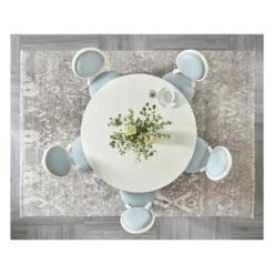 Pacifica Round Dining Table - Grey White - Resin Wood - Round -France and So Furniture 6350 75201 02 810 80 room2 c4f974a0 13ef 4ed3 b4dc 5a2f32378b4a