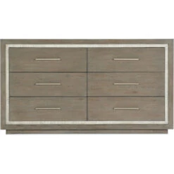 Tranquil Mainstay Six Drawer Dresser - Grey - Wood - Low -France and So Furniture 6350 90002 95 straight silo