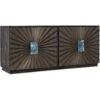 Mosaic Credenza - Honeycomb Pattern - Black Brass Bonze Brown