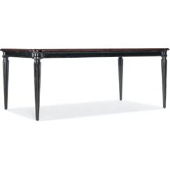 Hamption Rectangle Leg Dining Table - Black Brown - Parsons