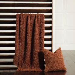 Textured Boucle Throw - Rust -France and So Furniture 69232