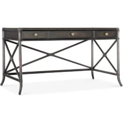 Retreat Pole Rattan Writing Desk - Dark Wood