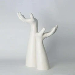 Palma Candleholder - Left - Matte White