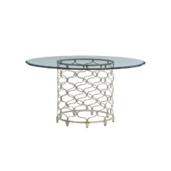Lexington Bollinger Round Dining Table With 60 Inch Glass Top - Carrillo