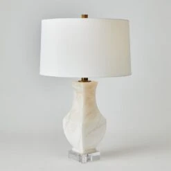 Alabaster Square Urn Lamp