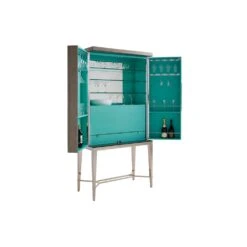 Lexington Cheval Bar Cabinet - Platinum -France and So Furniture 732 961C Open Silo