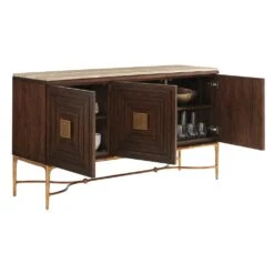 Lexington Tiburon Sideboard With Stone Top - Montecito -France and So Furniture 740 869C Silo open
