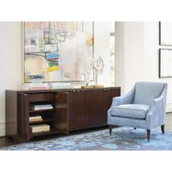Lexington Brentford Media Console -France and So Furniture 743 907 WS open
