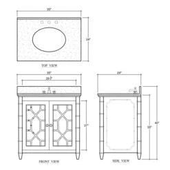 Grosvenor Single Vanity In True White W/ Sink & Marble Top -France and So Furniture 76455 ld 06fe66d9 69db 4339 805f 86424e7bb119