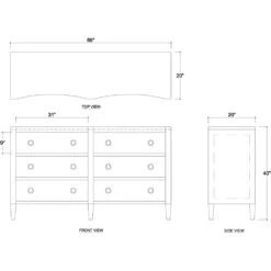 Mornington Linen Wrapped 6 Drawer Dresser In True White -France and So Furniture 76585 ld a3757079 5a2f 4875 91a5 be755483e924