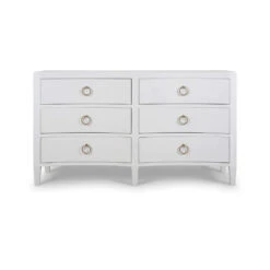 Mornington Linen Wrapped 6 Drawer Dresser In True White