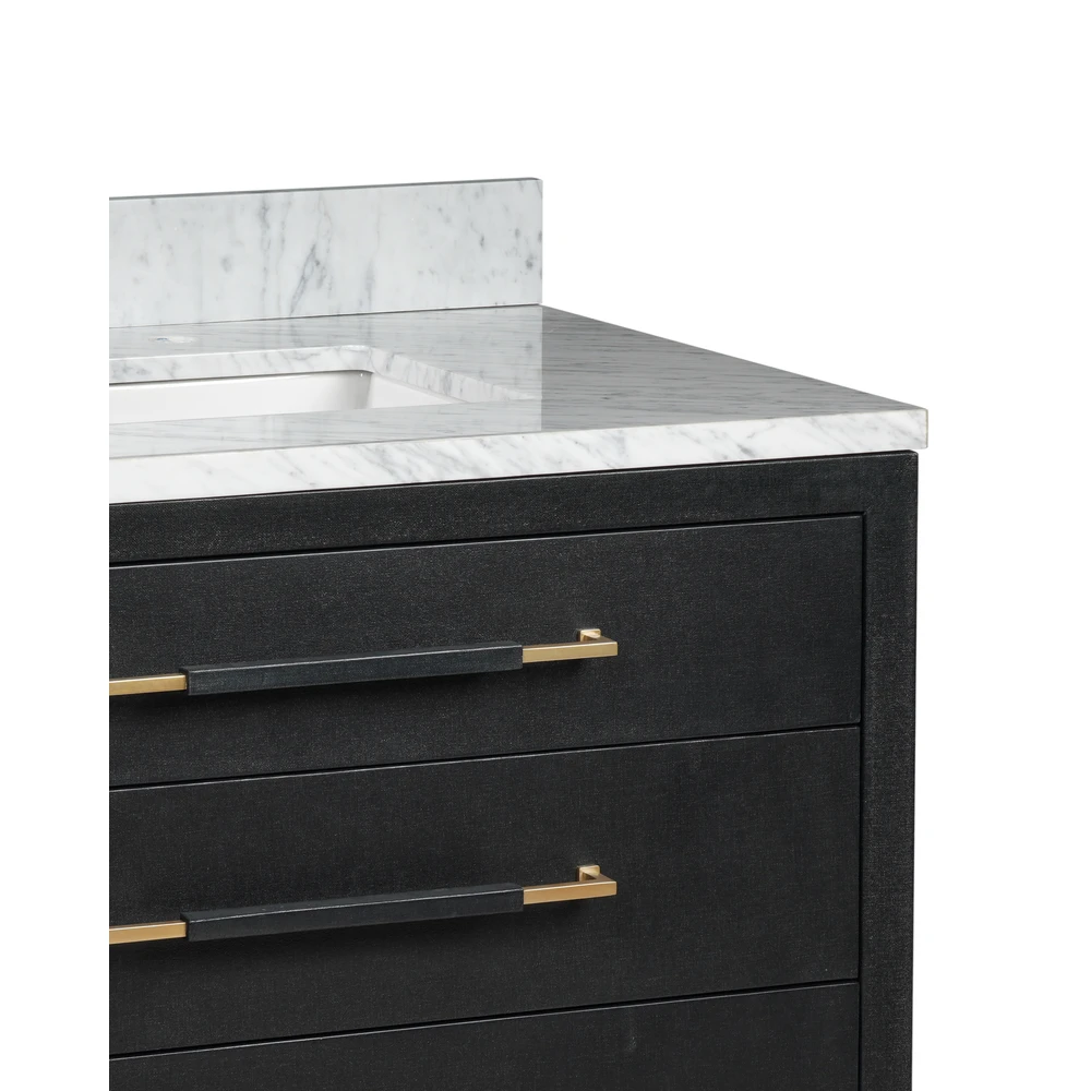Verona 36" Black Linen Vanity With Rectangular Undermount Sink 4 Verona 36" Black Linen Vanity With Rectangular Undermount Sink - Image 4