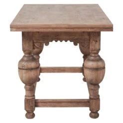 Arcadian Farmhouse Draw Leaf Dining Table - Burnished Oak - White Oak Solids -France and So Furniture 8063 DT side alt