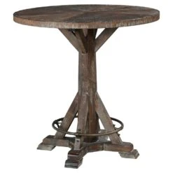 Rustique Counter Height Table - Rustique - Quartered Elm, Ash Solids