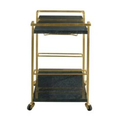 Origins Bar Cart - Gold Leaf - Mango Solids -France and So Furniture 8134 48 side 1