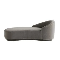 Carver Chaise Sharkskin Velvet Grey Ash, Left Arm - Gray