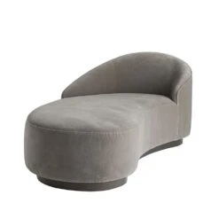 Carver Chaise Sharkskin Velvet Grey Ash, Left Arm - Gray -France and So Furniture 8145.d2 84813ca4 8495 4720 86fe f1b52862982d