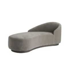 Carver Chaise Sharkskin Velvet Grey Ash, Left Arm - Gray -France and So Furniture 8145 7cee7a55 736e 4c51 98a2 deccf7e035ae