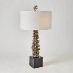Pinecone Table Lamp-Nickel