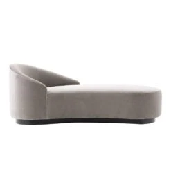 Carver Chaise Sharkskin Velvet Grey Ash Right Arm - Gray