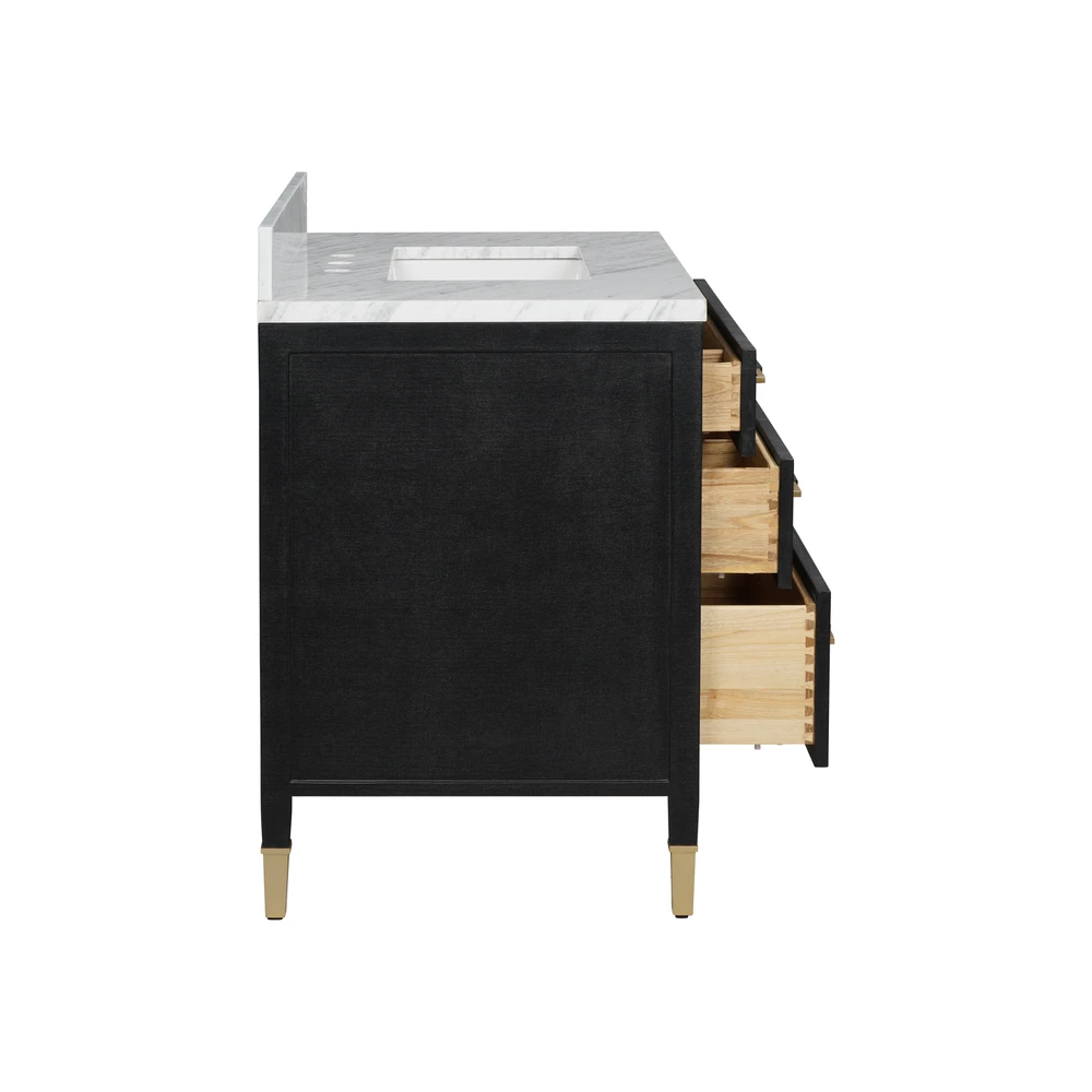 Verona 36" Black Linen Vanity With Rectangular Undermount Sink 6 Verona 36" Black Linen Vanity With Rectangular Undermount Sink - Image 6