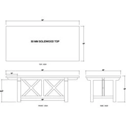 Lumberjack Teak Meal Dining Table -France and So Furniture 85150 ld