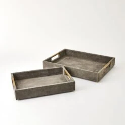 Posh Tray - Grey Suede Large -France and So Furniture 88613 aabf1d7f 10f9 4550 81f4 cc59cd5d4704