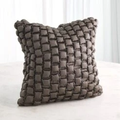 Square Ruche Pillow-Grey -France and So Furniture 89028
