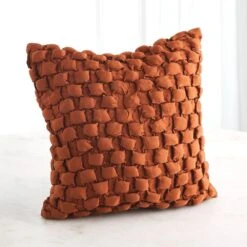 Square Ruche Pillow-Rust -France and So Furniture 89040