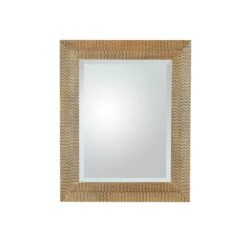 Delicate Basketweave Mirror-Gold