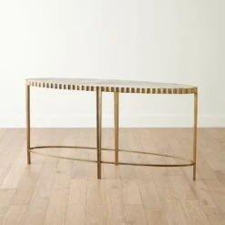 Liberty Console-Vintage Brass/Calacatta Gold Marble -France and So Furniture 89268