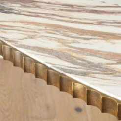 Liberty Console-Vintage Brass/Calacatta Gold Marble -France and So Furniture 89340