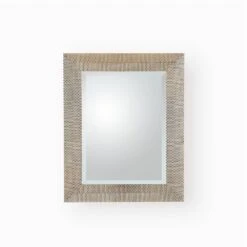 Delicate Basketweave Mirror-Silver -France and So Furniture 89347