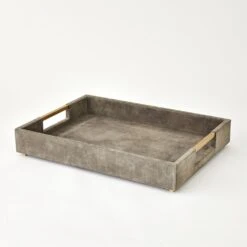 Posh Tray - Grey Suede Large -France and So Furniture 89581 1225afb2 022f 456d ae0e 3c914bc74643