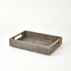 Posh Tray - Grey Suede Small -France and So Furniture 89583 e1009b57 698f 451e 96ce 5f2a3aa22b29