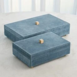 Posh Tray-Dusty Blue Suede-Lg -France and So Furniture 90191 d05e5e08 9f75 4b81 80c8 52735bdb2e96