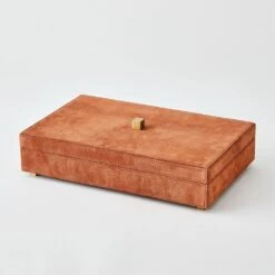 Posh Tray-Rust Suede-Sm -France and So Furniture 90578