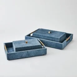 Posh Tray-Dusty Blue Suede-Lg