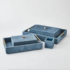 Posh Tray-Dusty Blue Suede-Lg -France and So Furniture 90587 e01c451c 1b33 42af ae9e e922342ad5fe