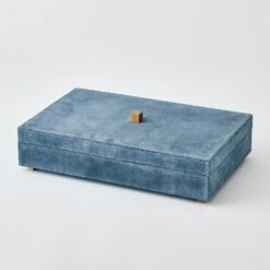 Posh Tray-Dusty Blue Suede-Lg -France and So Furniture 90589 aa97afb8 3327 488d a108 0dde881d40bc