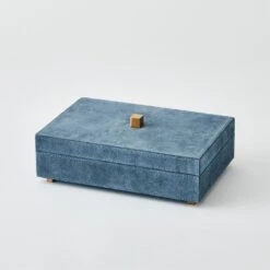 Posh Tray-Dusty Blue Suede-Lg -France and So Furniture 90591 2a18e525 d50d 4e52 990d c852e4438881